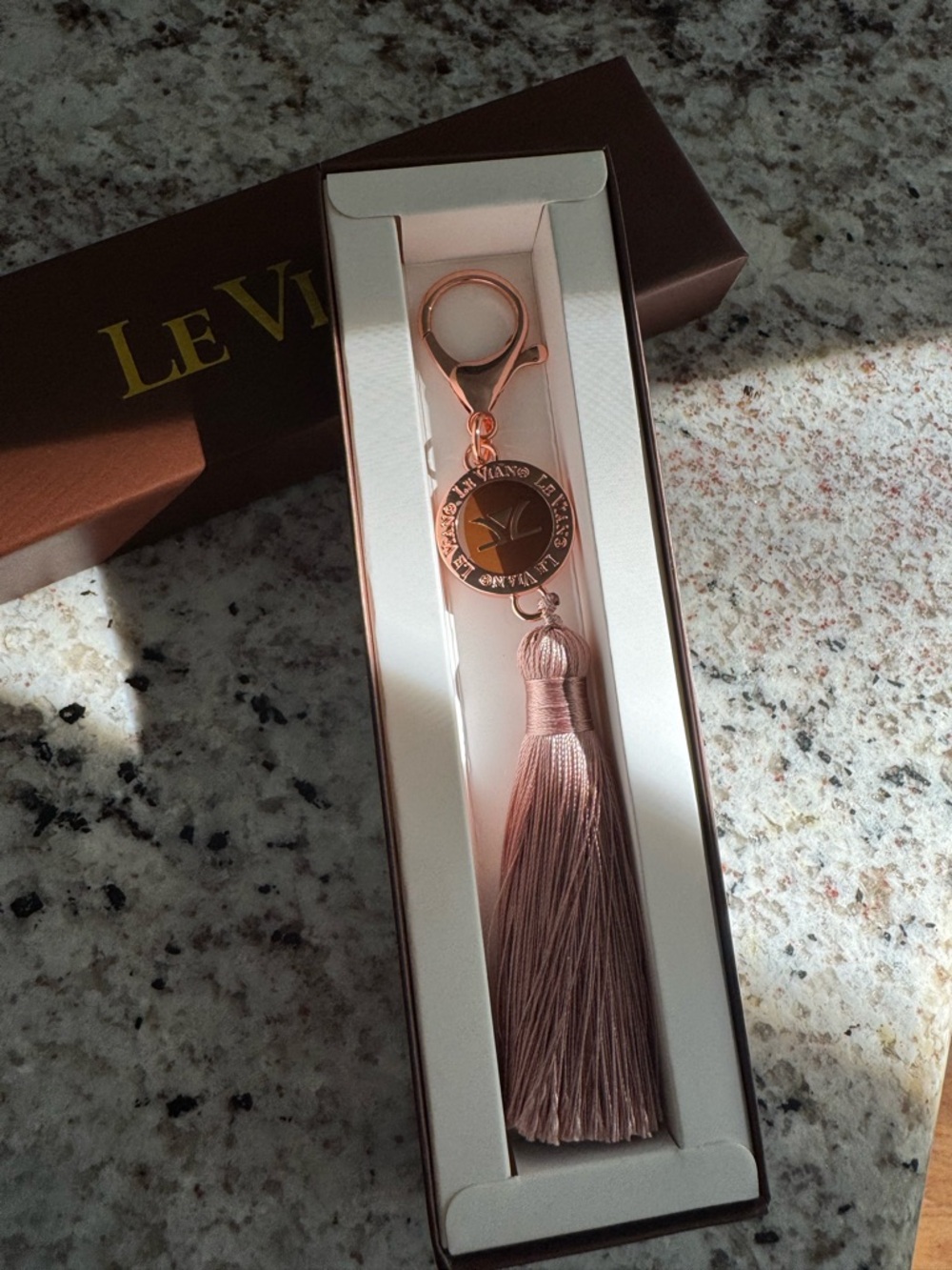 Le Vian Rose Gold Tassel Keychain Bag Charm